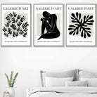 Matisse Floral and Nude Set of 3 Black and Grey Wall Art Prints