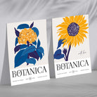 Blue and Yellow Sunflower Set of 2 Art Prints