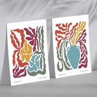 Colourful Boho Floral Set of 2 Art Prints