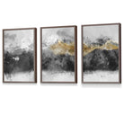 Set of 3 Abstract Mountains Black & Grey Framed Wall Art | Artze Wall Art UK
