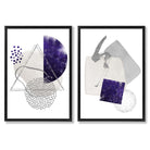 Sage Green Geometric Pineapple Fruit Set of 2 Art Prints with Black Frame