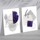 Purple Abstract Watercolour Set of 2 Art Prints