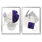 Sage Green Geometric Pineapple Fruit Set of 2 Art Prints with Silver Frame