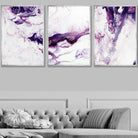Set of 3 Abstract Pink Purple & White Art Prints
