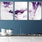 Set of 3 Abstract Pink Purple & White Art Prints
