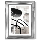 Abstract Black and Grey Shapes No 1 print in Chrome Glossy Frame