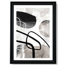 Abstract Black and Grey Shapes No 1 print in Black Scoop Frame