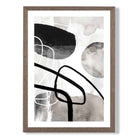 Abstract Black and Grey Shapes No 1 print in Walnut Wooden Frame