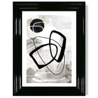Abstract Black and Grey Shapes No 2 print in Black Glossy Frame