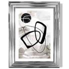 Abstract Black and Grey Shapes No 2 print in Chrome Glossy Frame
