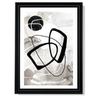 Abstract Black and Grey Shapes No 2 print in Black Scoop Frame