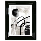 Abstract Black and Grey Shapes No 3 print in Black Glossy Frame