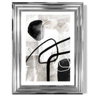 Abstract Black and Grey Shapes No 3 print in Chrome Glossy Frame