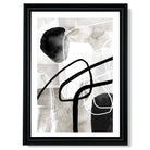 Abstract Black and Grey Shapes No 3 print in Black Scoop Frame
