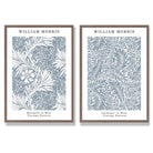 Sage Green Geometric Pineapple Fruit Set of 2 Art Prints with Walnut Frame