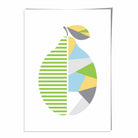 Geometric Fruit Poster of Lemon in Yellow Blue Green
