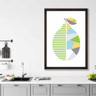 Geometric Fruit Poster of Lemon in Yellow Blue Green