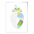 Geometric Fruit Poster of Strawberry in Yellow Blue Green