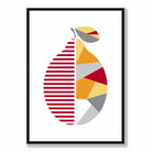 Geometric Fruit Poster of Lemon in Red Yellow Orange