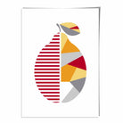 Geometric Fruit Poster of Lemon in Red Yellow Orange