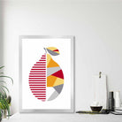 Geometric Fruit Poster of Lemon in Red Yellow Orange
