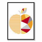 Geometric Fruit Poster of Apple in Red Yellow Orange