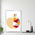 Geometric Fruit Poster of Apple in Red Yellow Orange