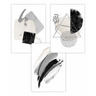 Abstract Grey Black and Silver Wall Art Prints
