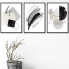 Abstract Grey Black and Silver Wall Art Prints