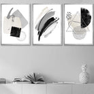 Abstract Grey Black and Silver Wall Art Prints