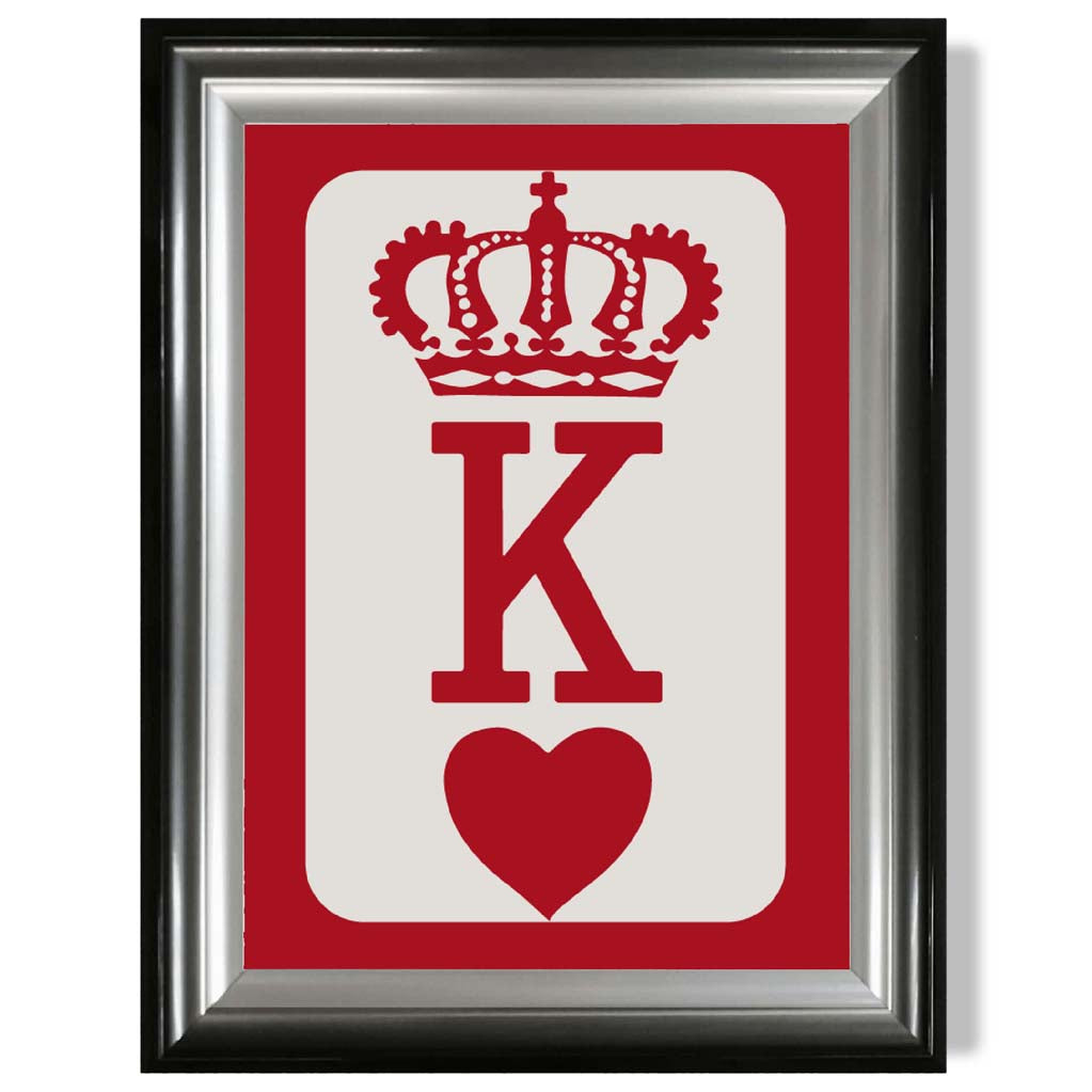 King of Hearts print in Gradient Glossy Frame