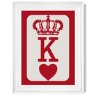 King of Hearts print in White Glossy Frame