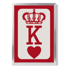 King of Hearts print in Silver Wooden Frame