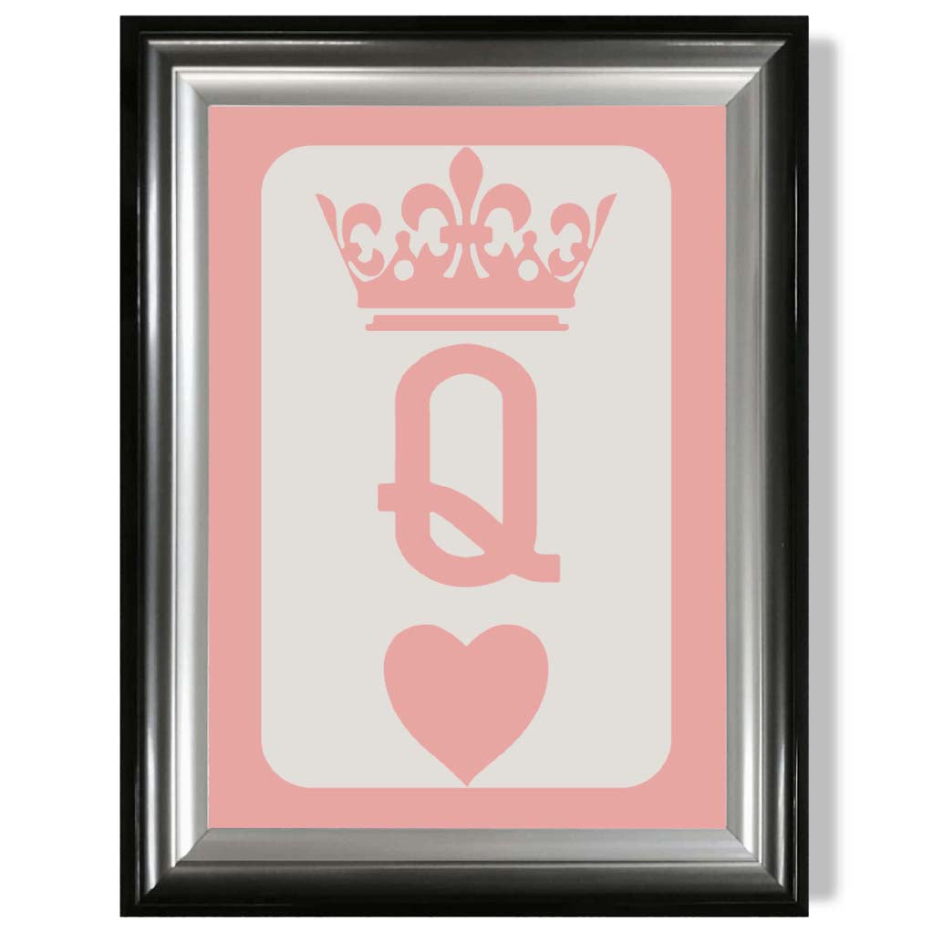 Queen of Hearts print in Gradient Glossy Frame
