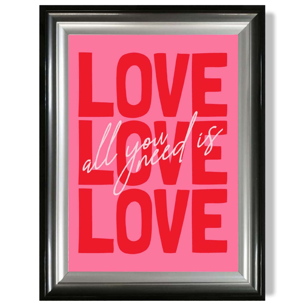 All You Need is Love print in Gradient Glossy Frame