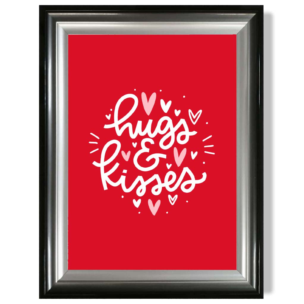 Hugs and Kisses print in Gradient Glossy Frame