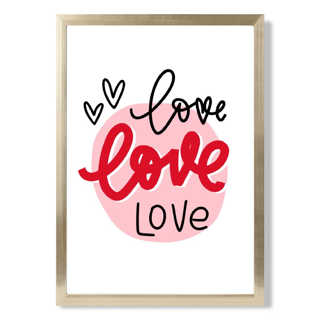 Circle of Love print in Gold Wooden Frame