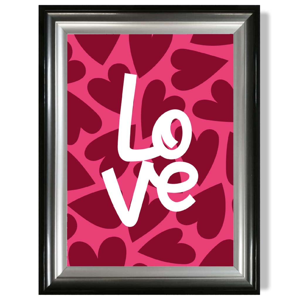 Hearts of Love print in Gradient Glossy Frame