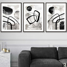 Abstract Black and Grey Shapes Wall Art Prints