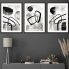 Abstract Black and Grey Shapes Wall Art Prints