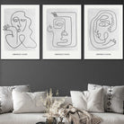 Picasso Style Grey Abstract Faces Framed Wall Art Prints | Artze Wall Art UK
