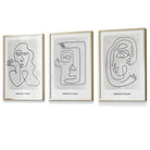 Picasso Style Grey Abstract Faces Framed Wall Art Prints | Artze Wall Art UK
