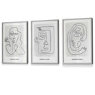 Picasso Style Grey Abstract Faces Framed Wall Art Prints | Artze Wall Art UK