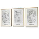 Picasso Style Grey Abstract Faces Framed Wall Art Prints | Artze Wall Art UK