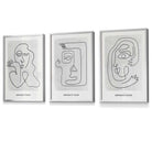 Picasso Style Grey Abstract Faces Framed Wall Art Prints | Artze Wall Art UK