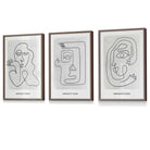 Picasso Style Grey Abstract Faces Framed Wall Art Prints | Artze Wall Art UK