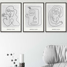 Picasso Style Grey Abstract Faces Wall Art Prints