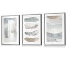 Watercolour Strokes Beige and Grey Wall Art Framed / Prints | Artze Wall Art UK