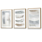 Watercolour Strokes Beige and Grey Wall Art Framed / Prints | Artze Wall Art UK