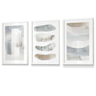 Watercolour Strokes Beige and Grey Wall Art Framed / Prints | Artze Wall Art UK